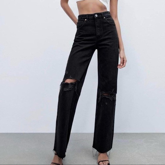 High rise black Zara jeans - Picture 1 of 5
